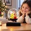 Modern Holiday Ornament for Tables Magnetic Levitating Santa Claus Tree with LED Light, Lighted Rotating Floating Seasonal Decor Christmas Glass Ball