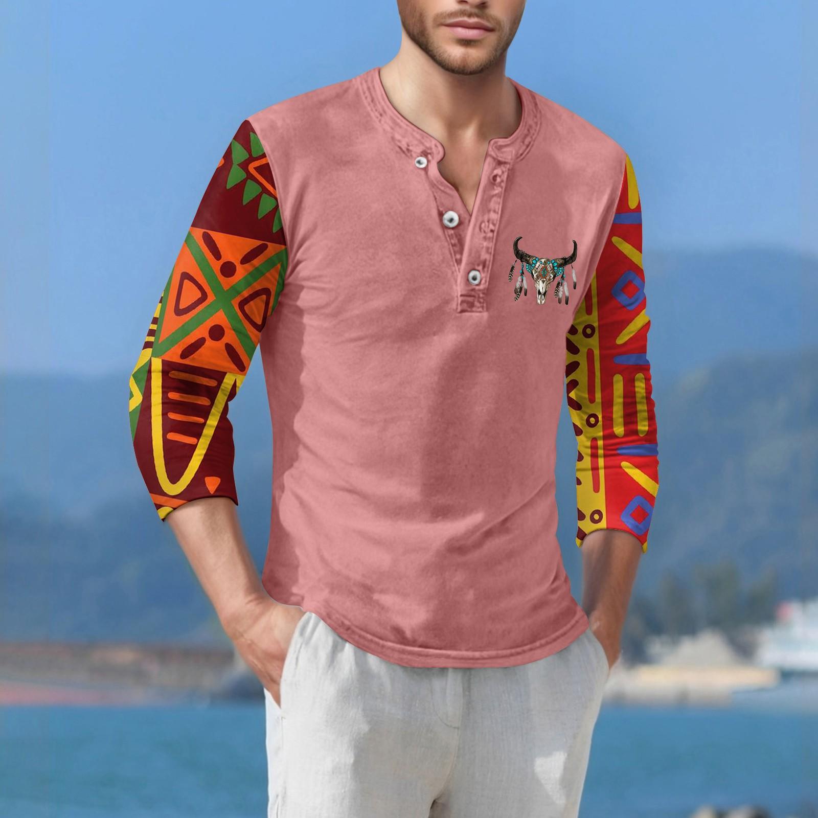 

Чоловіча футболка вуличного повсякденного стилю з довгими рукавами XXXL рожевий