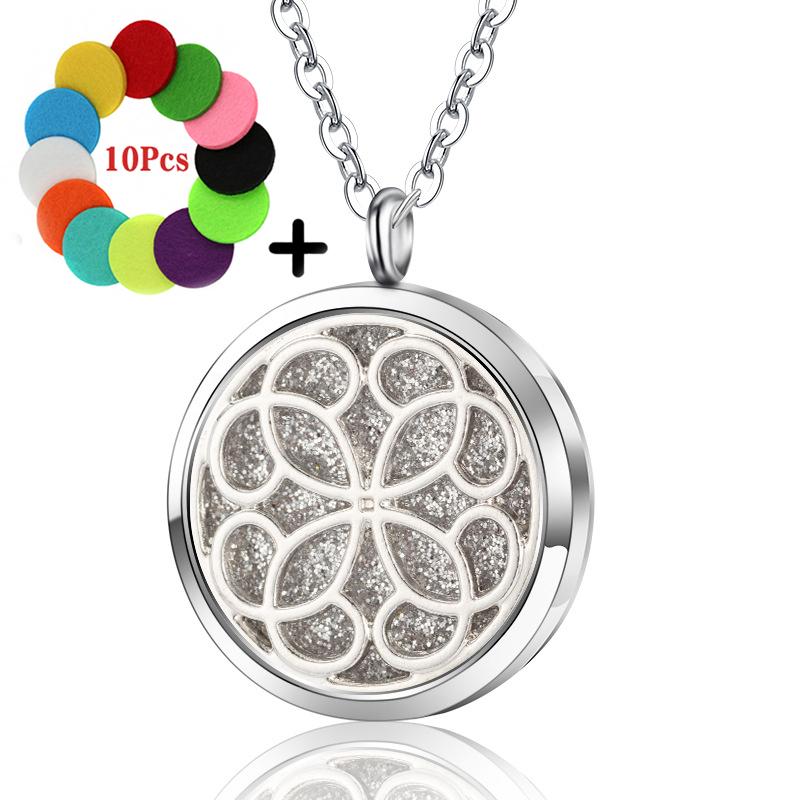 High Quality Patterns Tree of Life Aromatherapy Diffuser Pendant Perfume Locket Women Essential Oil Necklace Jewelry Wholesale