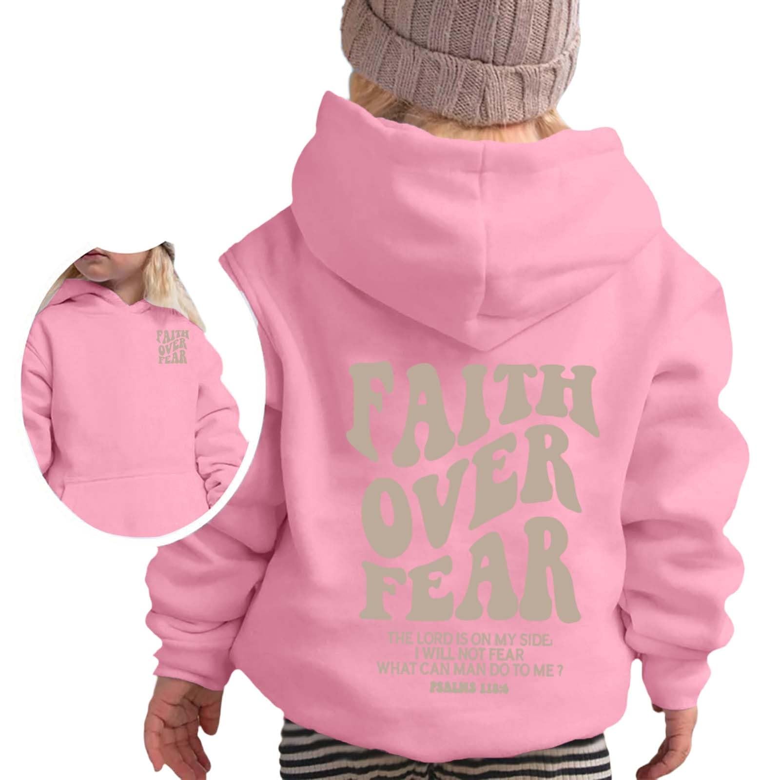 

Kids Fashion Casual Hoodie Pullover Sweatshirt with Front Pocket and Printed Back Slogan Long Sleeve Lightweight Warm Outerwear for Children 160 рожевий