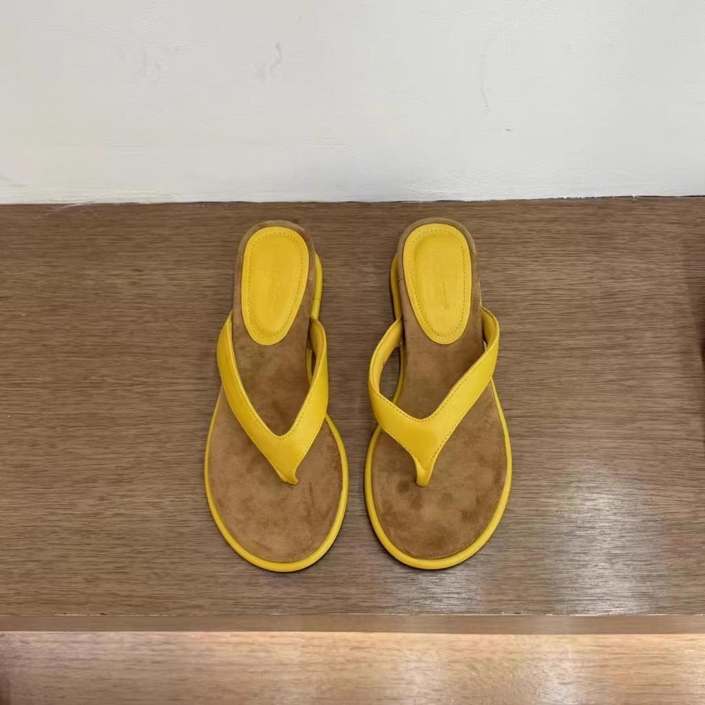 French Flip-toe Beach Vacation Shoes Flip-flops Versatile Wedge Heels Flip-flops Women's Summer Sandals