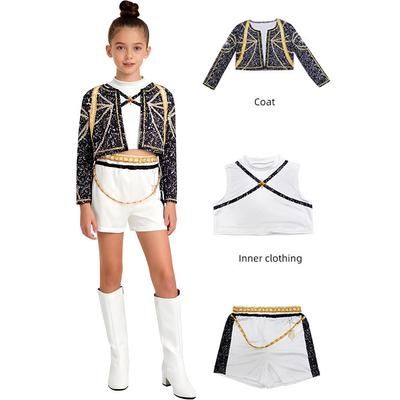 Rumi Demon Zwart Wit Cosplay Kostuum Halloween Podium Meisje K-Pop Groep Idool Gilet Jas Shorts 3-delige Uniform Outfit