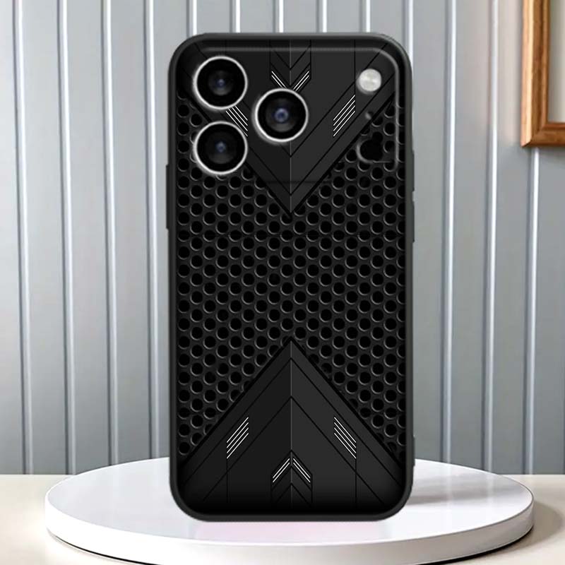 Black Carved Woven Texture Phone Case For Apple iPhone 17 16 16E 15 14 13 12 11 Pro Max Plus Black Soft Silicone