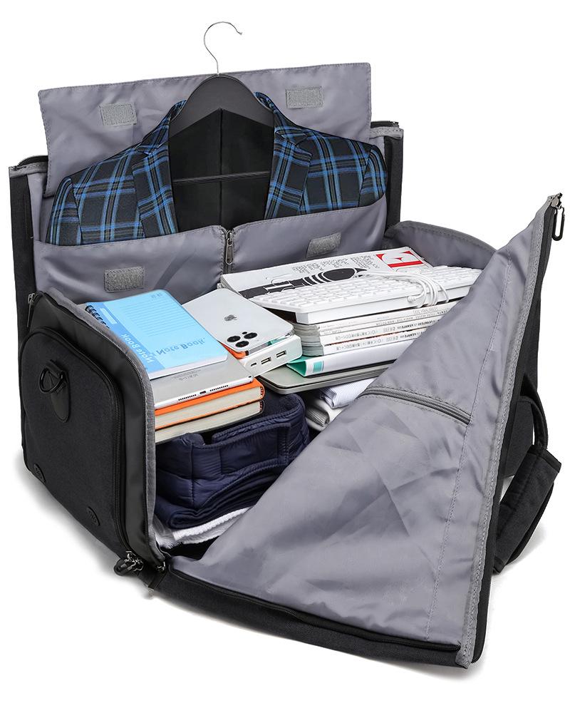 Foldable Business Travel Bag: Large Capacity, Wet/Dry Separation, Luggage Handle Attachment