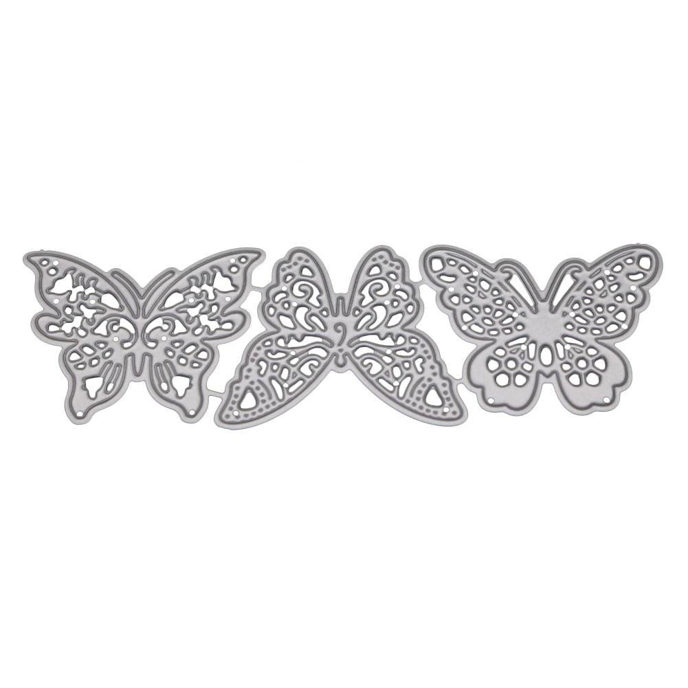 Buy 3pcs Butterfly Metal Cutting Dies Stencil For DIY Scrapbooking ...