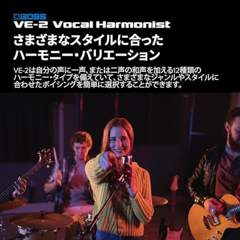 BOSS Boss Vocal Harmonist VE-2 Simple Operation, Battery Powered Compatible, Phantom Power Compat...