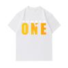 Men's 100% Cotton Crew Neck Short Sleeve T-Shirt, Casual NUMBER ONE Letter Printed Soft Breathable Summer Tee Top for Daily Wear Street Activity
