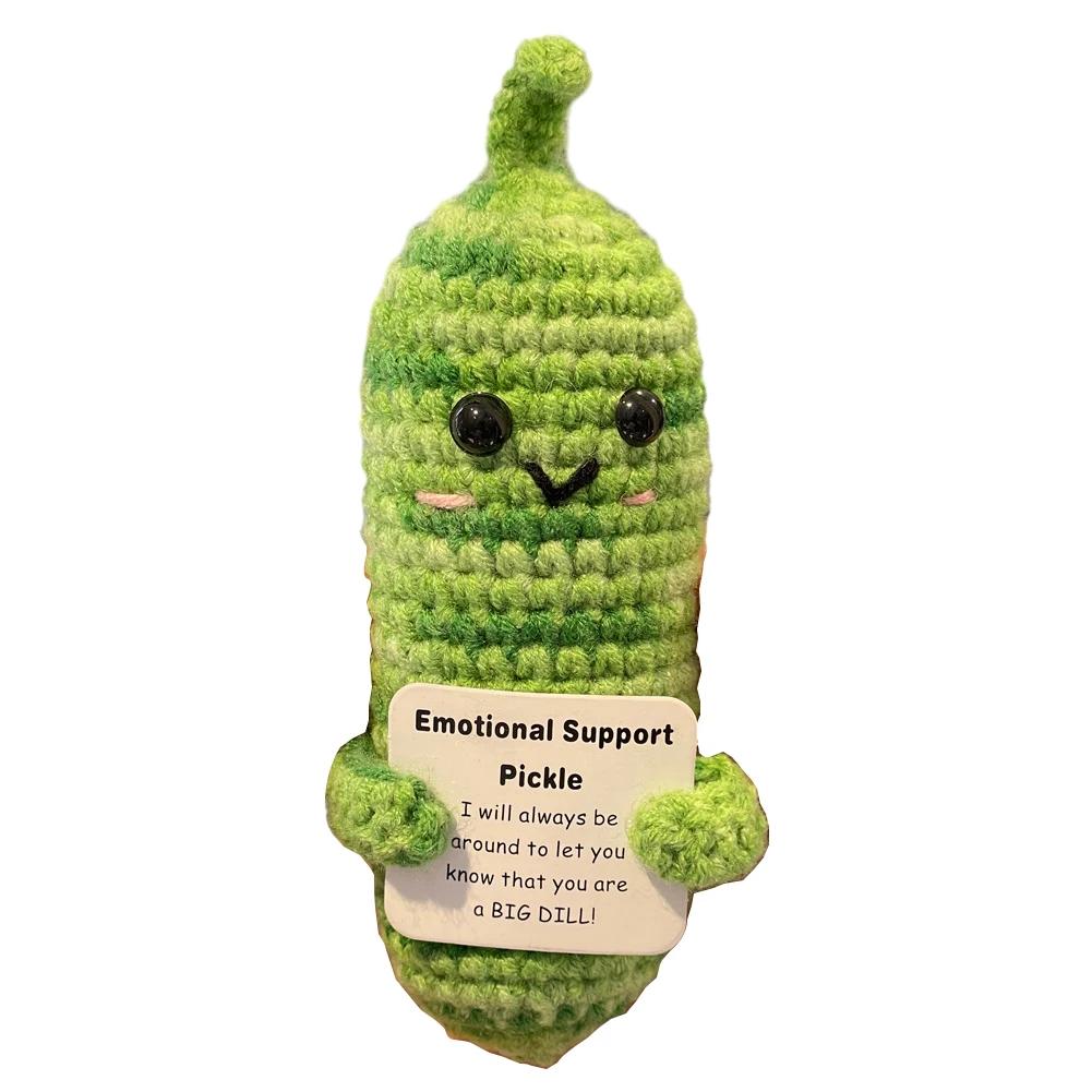 Gestricktes Avocado-Spielzeug mit Karte Kreative Positive Energie Kartoffel Umarmung Tasche Mini Handgemacht Plüsch Wolle Häkelpuppen Deko Ornamente