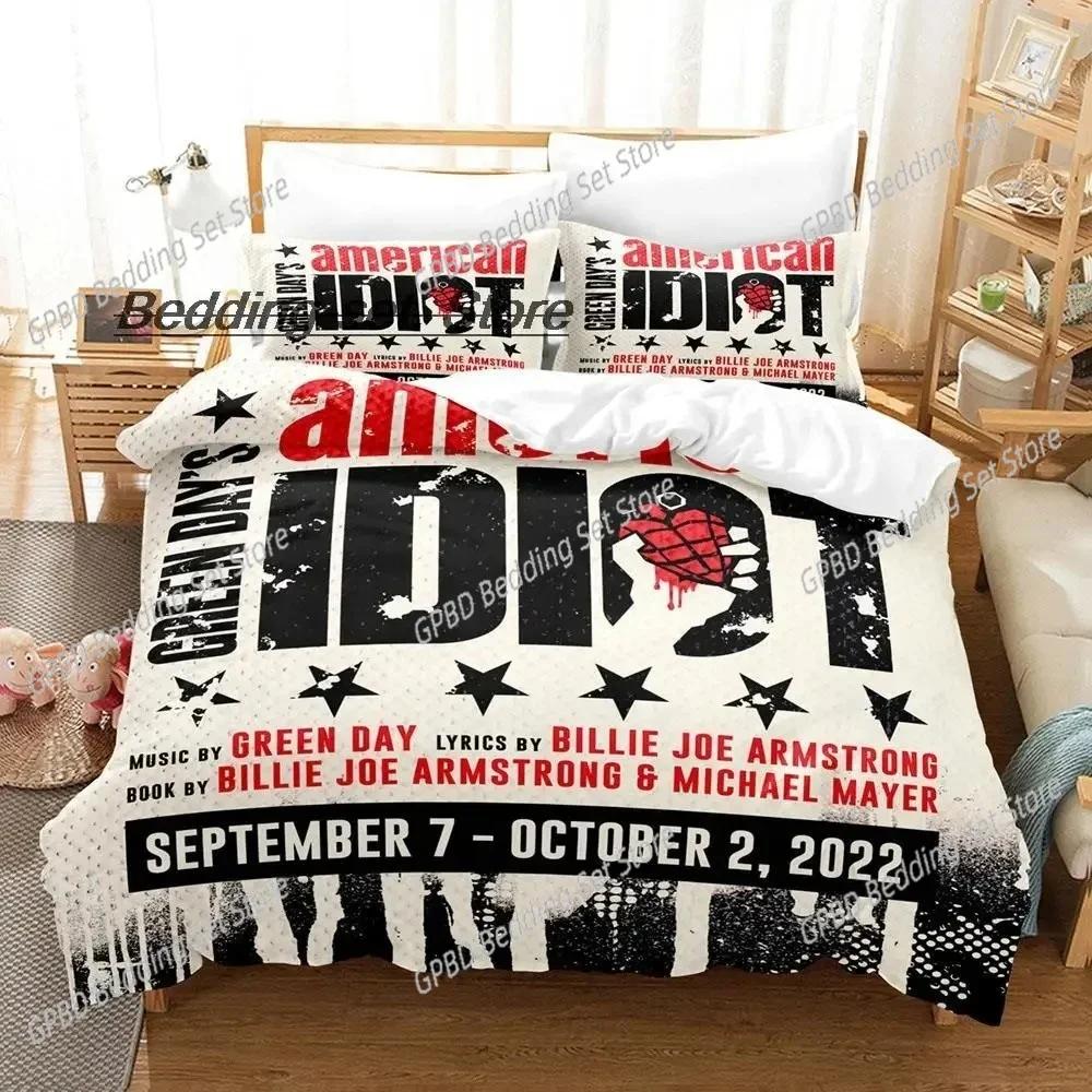 Green Day 'AMERICAN IDIOT 3D NOU Huse de pilotă Huse de pernă Set de lenjerie de pat Decorare Dormitor Adult Fată Copii Single Dublu Mare