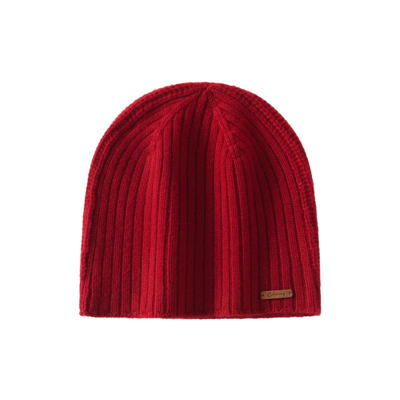 Pure Cashmere Knitted Hat Women's Autumn and Winter Lazy Wind Shows a Small Face, Warm Ear Protection Knitted Hat Loose Cover
