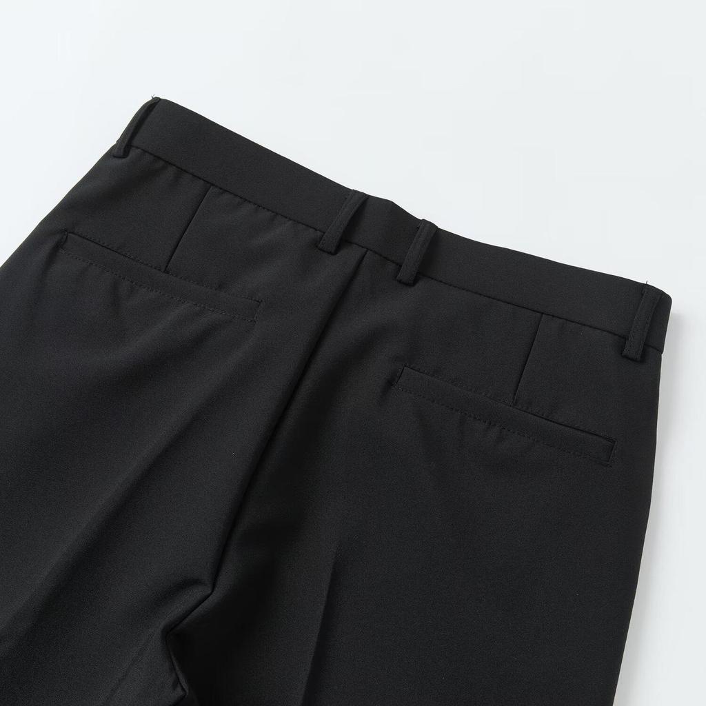 Men's Trendy Spring Casual Trousers - Half Elastic Waist, Versatile Loose Fit, Straight Leg Design