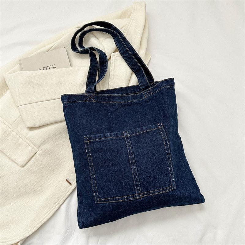 Модная джинсовая сумка-тоут в корейском стиле для женщин 2023, модная повседневная сумочка