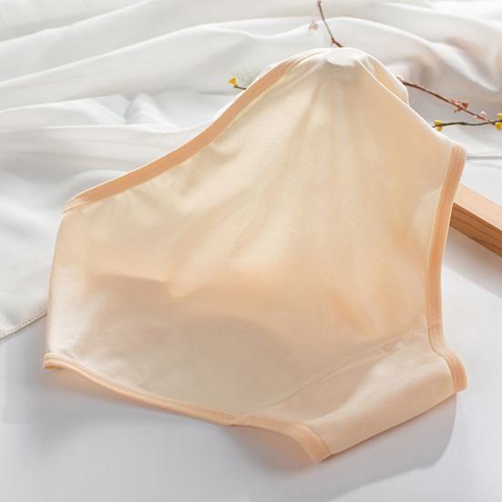 Women Underpants Lace Solid Color Breathable Mid Waist Soft Anti-septic Cotton