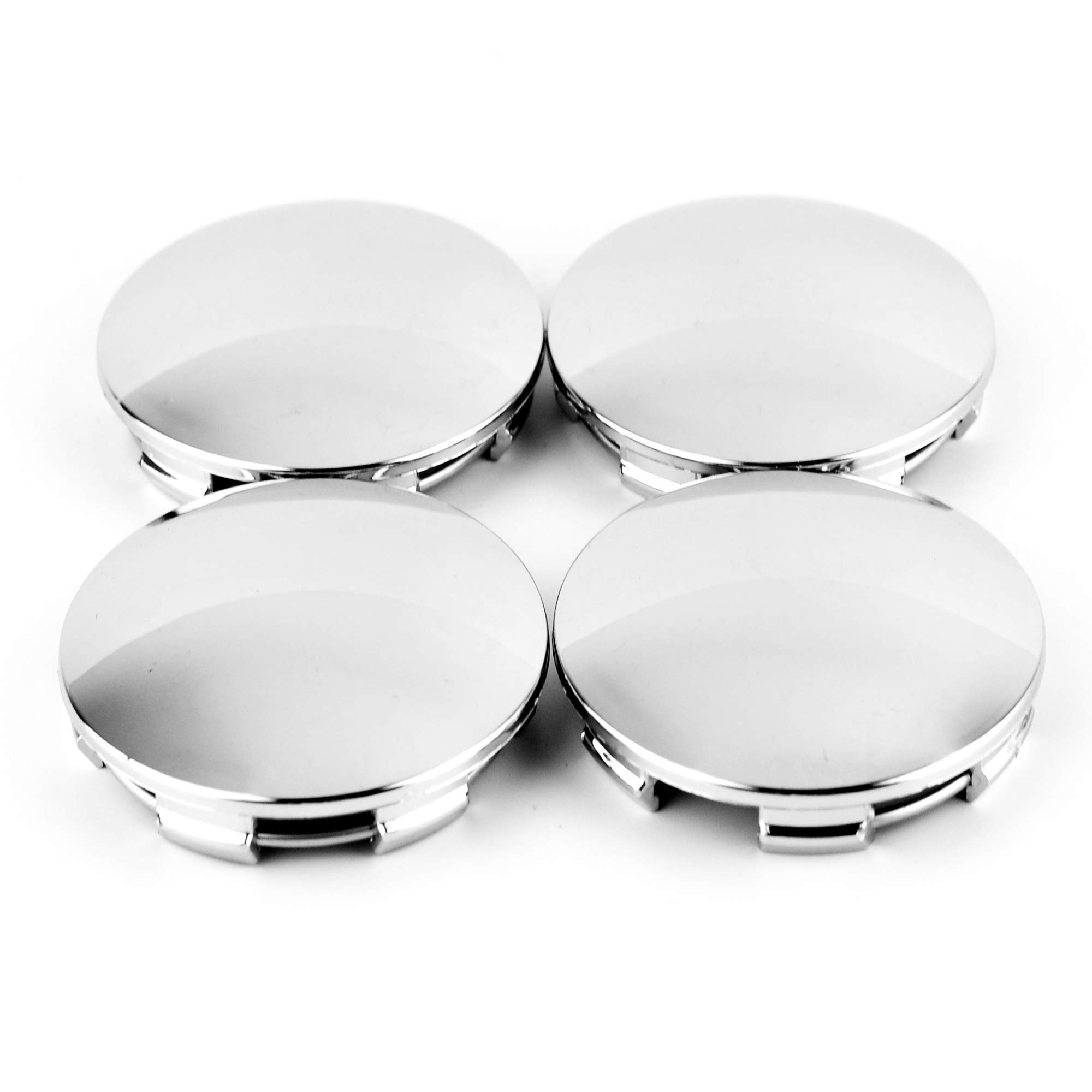 

Chrome Silver Wheel Center Caps, 65mm, Pack of 4