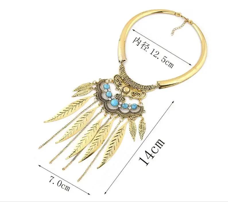 Fashion Jewelry Leaf Tassel Vintage Necklaces and Pendants New Necklaces Collars Bohemian Necklace Accessories