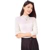 Early Autumn New Micro-transparent Thin Semi-turtleneck Knitted Sweater Silk Wool Blended Bottom with Long-sleeved Top