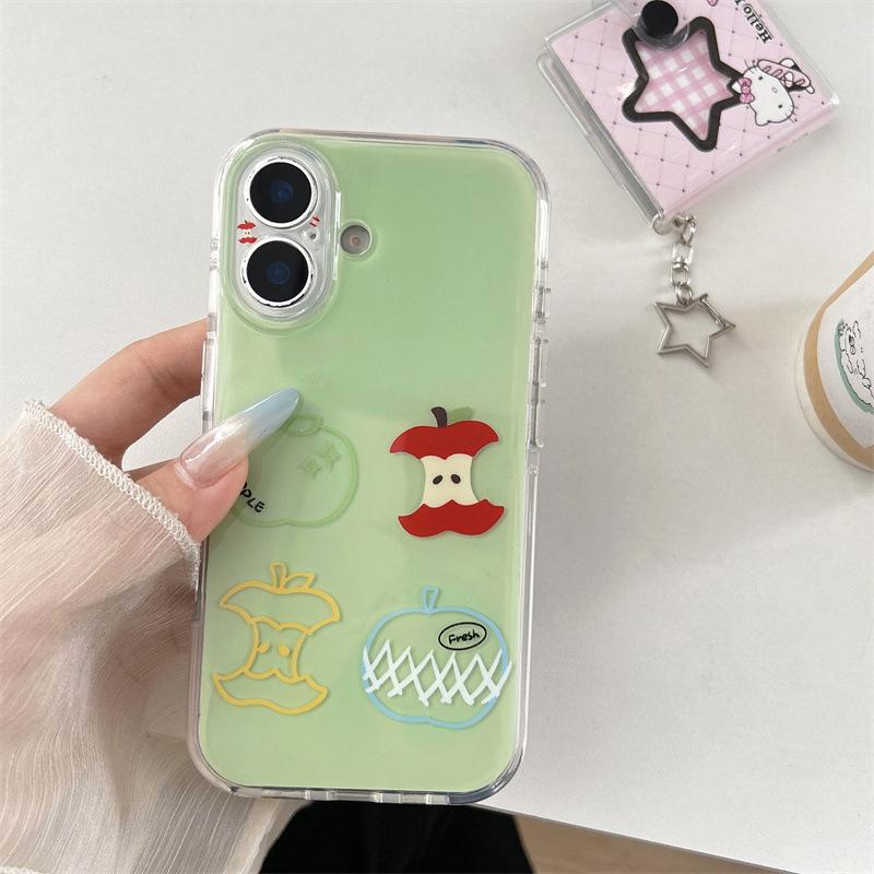 Husă de telefon 3D Căpșună Măr pentru iPhone 17 / 16 Pro Max / 15 Pro - Proaspătă, Drăguță și Elegantă