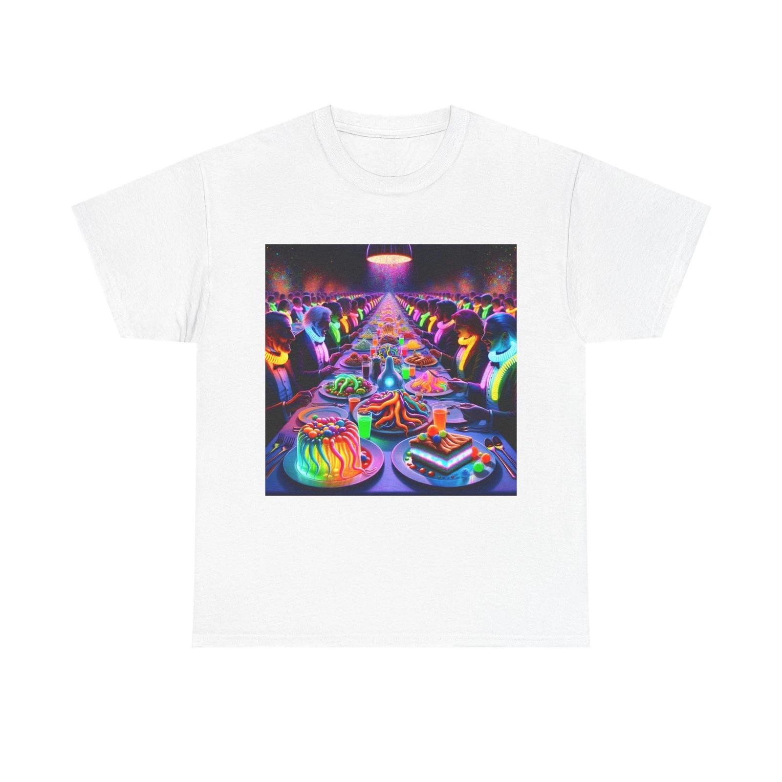 Unisex Adult T Shirt Glowstick Gluttony Feast XL