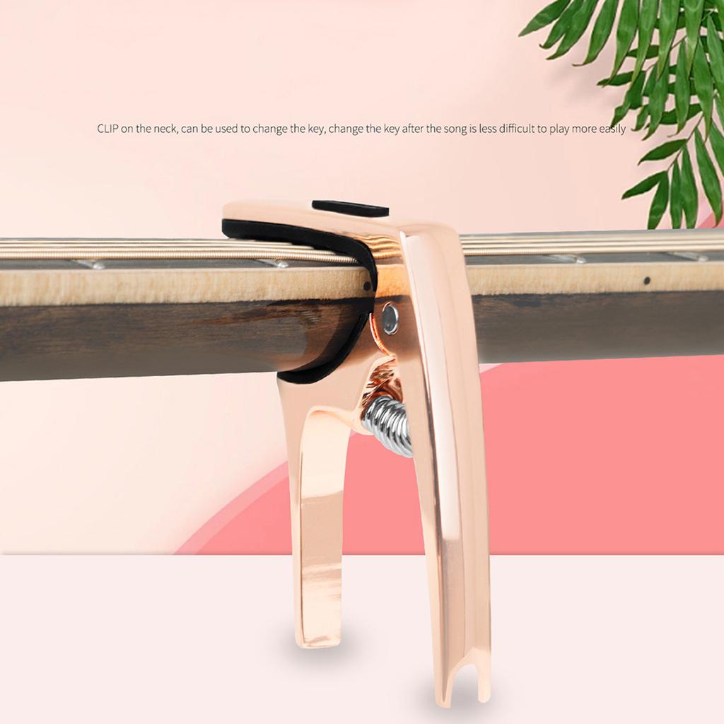 Guitar Capo Adjustable Guitar Capo Tuning Tone Clip with 3 Guitar Plectrums for Acoustic Electric Guitar Bass Ukulele