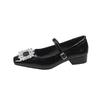 Fashion Spring 2025 Elegant Fashion Hot Seller High Heel Diamond Embellished Square Toe Women's Single Shoes Versatile