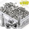 100/10Pcs Screws Pointed Self-Tapping Round Head Fastener Screw Hardware Fixing Maintenance Assembly Furniture Installation Tool