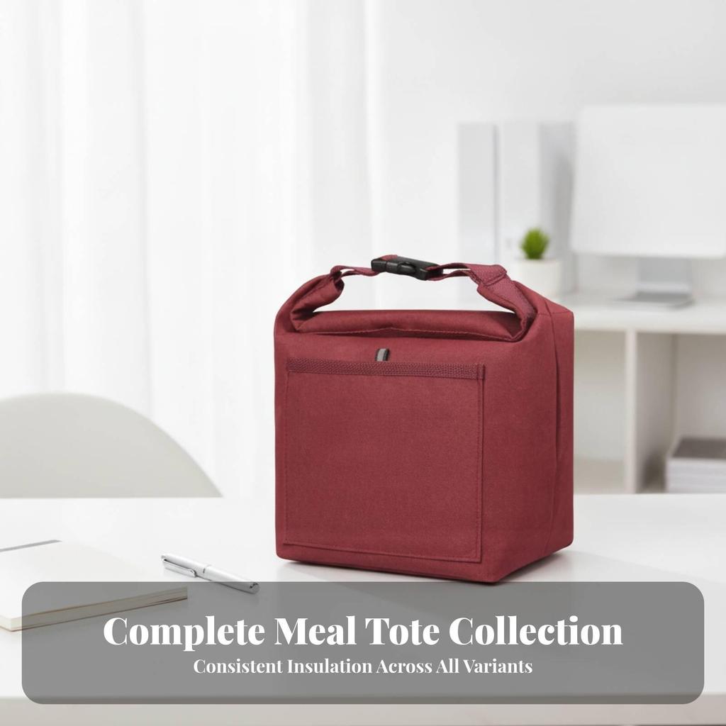 Square Insulated Lunch Bag Thermal with Front Pocket