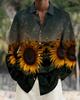 Camisa de Manga Larga con Estampado Floral, Elegante Camisa Casual de Botones para el Uso Diario