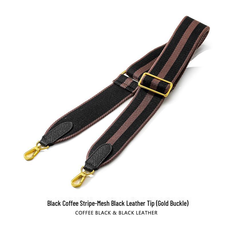 F-97 Color Block Stripe Wide Canvas Shoulder Strap for Bag Modification