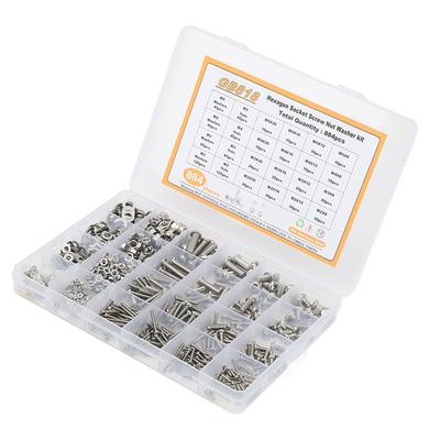 884Pcs Pan Cross Screw Nut Washer Assortment Kit with Hex Wrench M2 M3 M4 M5 304 Stainless Steel