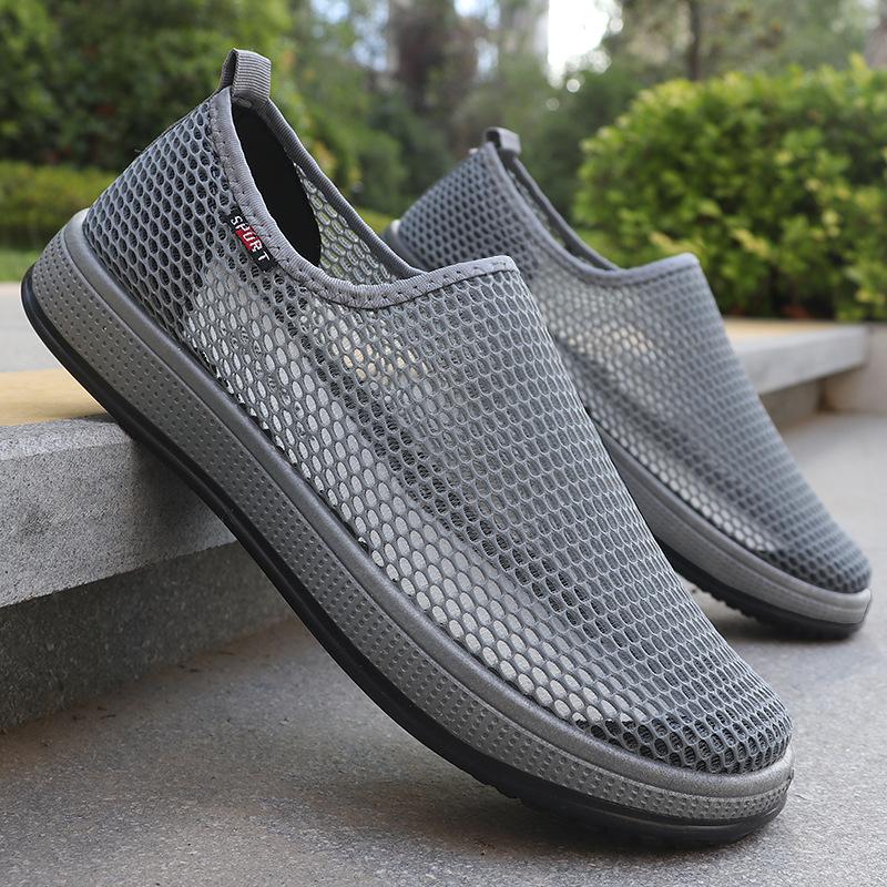 Summer Mesh Shoes Men's Mesh Cloth Shoes Men's Breathable Casual Breathable Driving Shoes