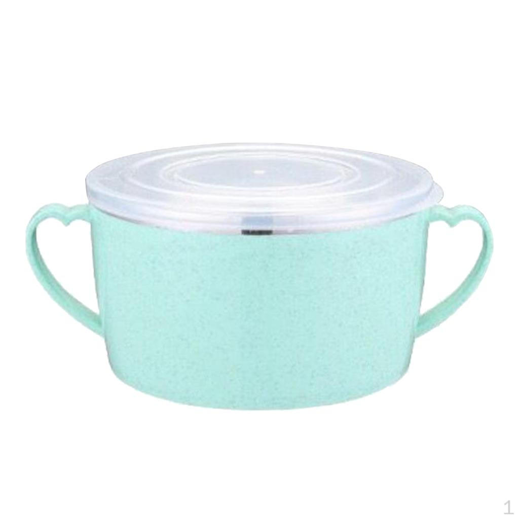 900 мл Детская салатница из нержавеющей стали, Фруктовница с ложкой и крышкой