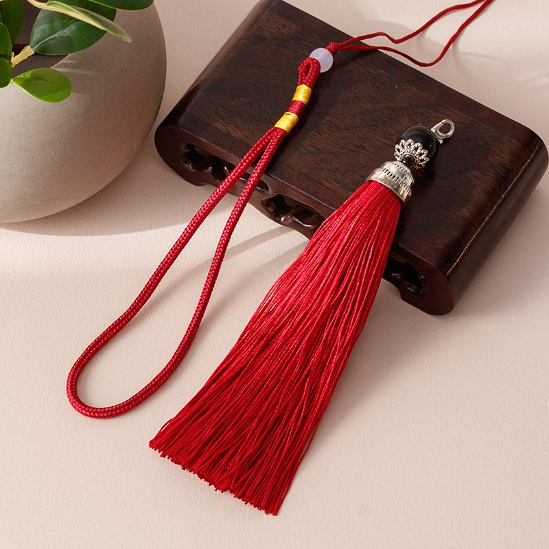 Handmade Chinese Knot Tassel Gourd Charm - DIY Car Hanging Ornament & Musical Instrument Accent