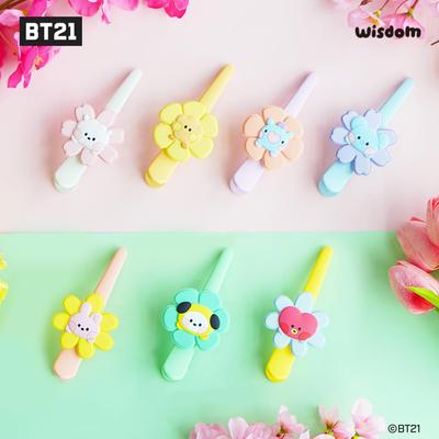 (BangTan Boys) BT21 minini spinka do włosów Happy Flower, oficjalny, oryginalny, autentyczny, K-POP, idol