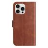 For iPhone 16 Pro Stand Case with Strap PU Leather Wallet Phone Cover S Shape Stitching Design