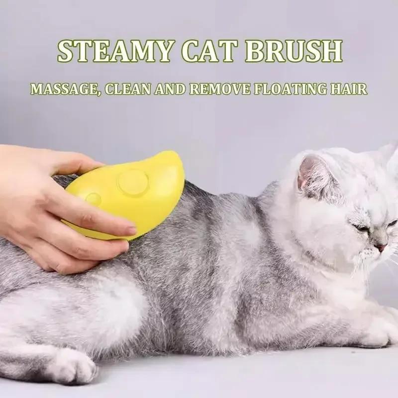 Cat Dog Steamy Brush Steam Brush Electric Sprayer for Massage Pet Grooming Tool Shedding 3 In 1 Electric Sprays Massage Combs
