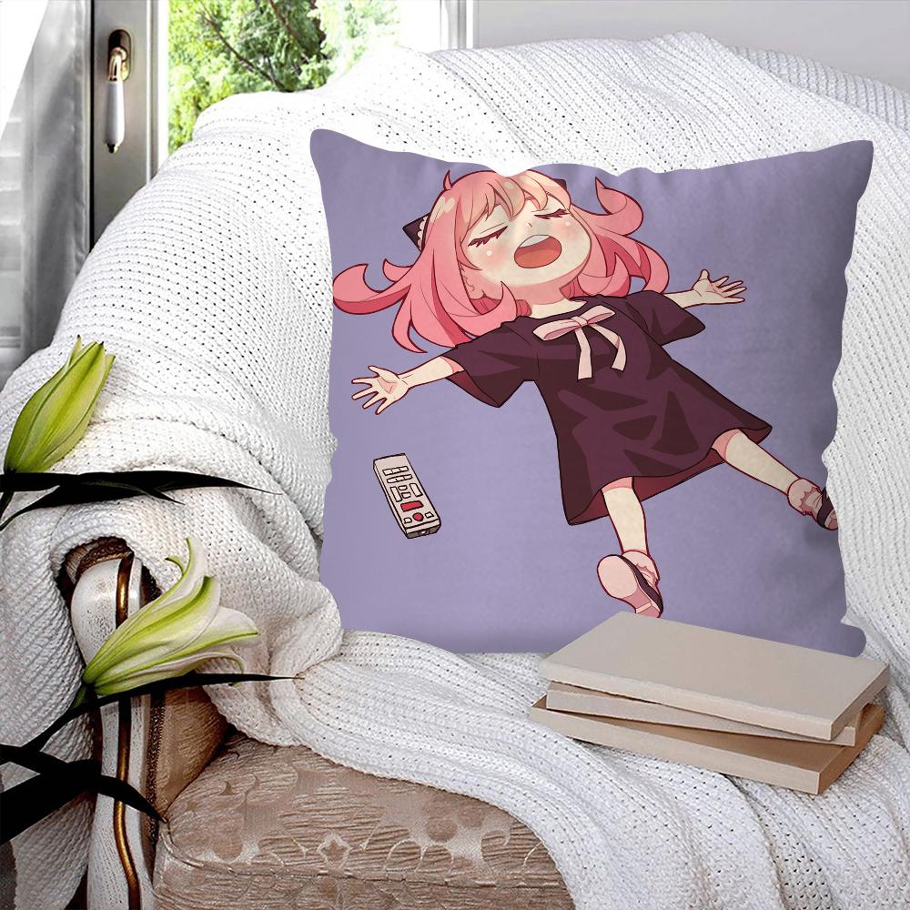 Spy X F-Family A-Anya Pillow Case Square Pillow Bedroom Sofa Leisure Comfort Cushion Car Living Room Home Decoration