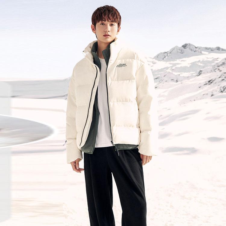 Anta Men's Stand Collar Short Down Jacket White 952348906-1
