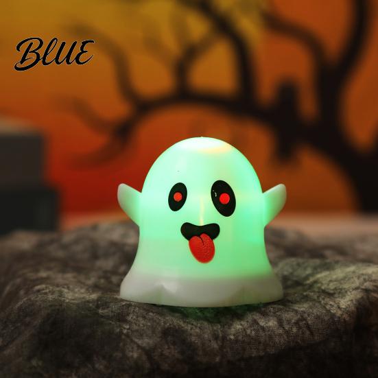 Funny Ghost Desk Ornament 6 Pcs Decorative Light LED Color Changing Warm Flameless Battery-Operated Cute Night Light Mini Spirit Lamps Spooky