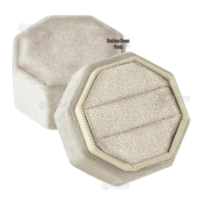 Octagonal Velvet Jewelry Box for Wedding or Proposal Rings