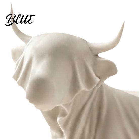 Burr-Free Animal Figurine 3D Printed Highland Cow Ghost Statue Halloween Yak Figurine Modern Art Minimalist Sculpture for Home Office Shelf