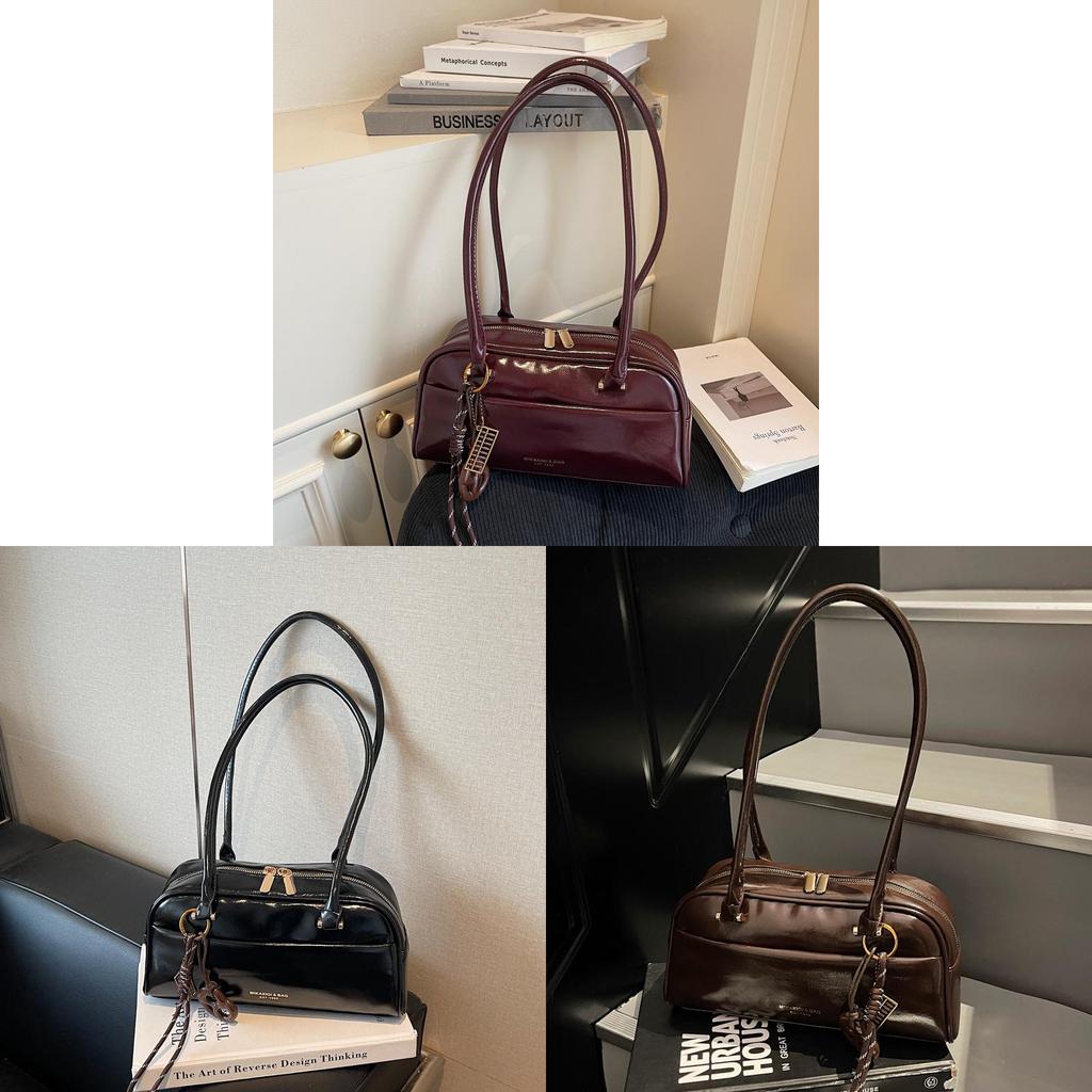 Urban Minimalist Pu Shoulder Bag With Zipper Closure For Daily Use