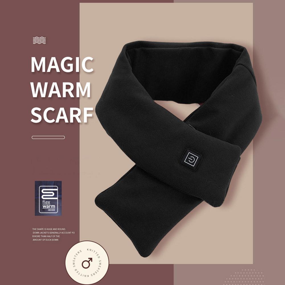Electric Heating Scarf USB Charging Electric Heated Scarf Cold-Proof Heated Neck Scarf Washable for Outdoor Camping Hiking