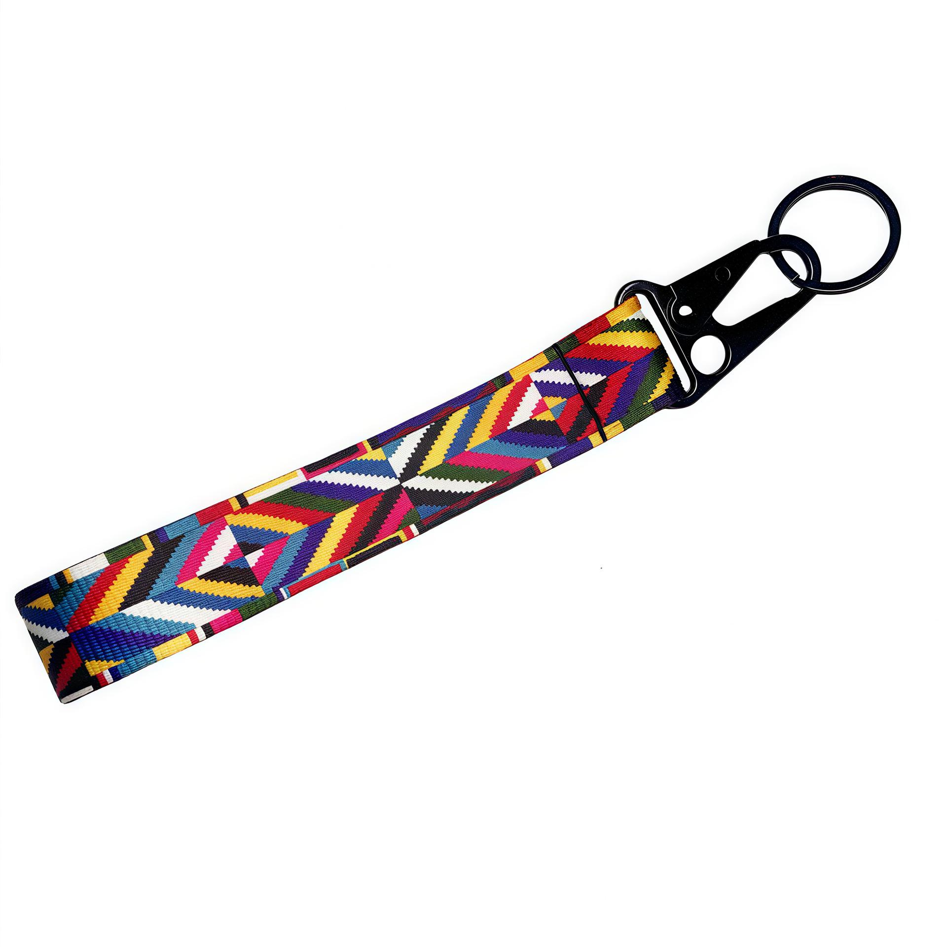 Custom Car Keychain Lanyard: Metal Multi-functional Mountaineering Webbing Wrist Strap Keyring