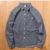 Men's American Retro Stripe Denim Shirt - Trendy Long Sleeve Jacket for Spring & Autumn
