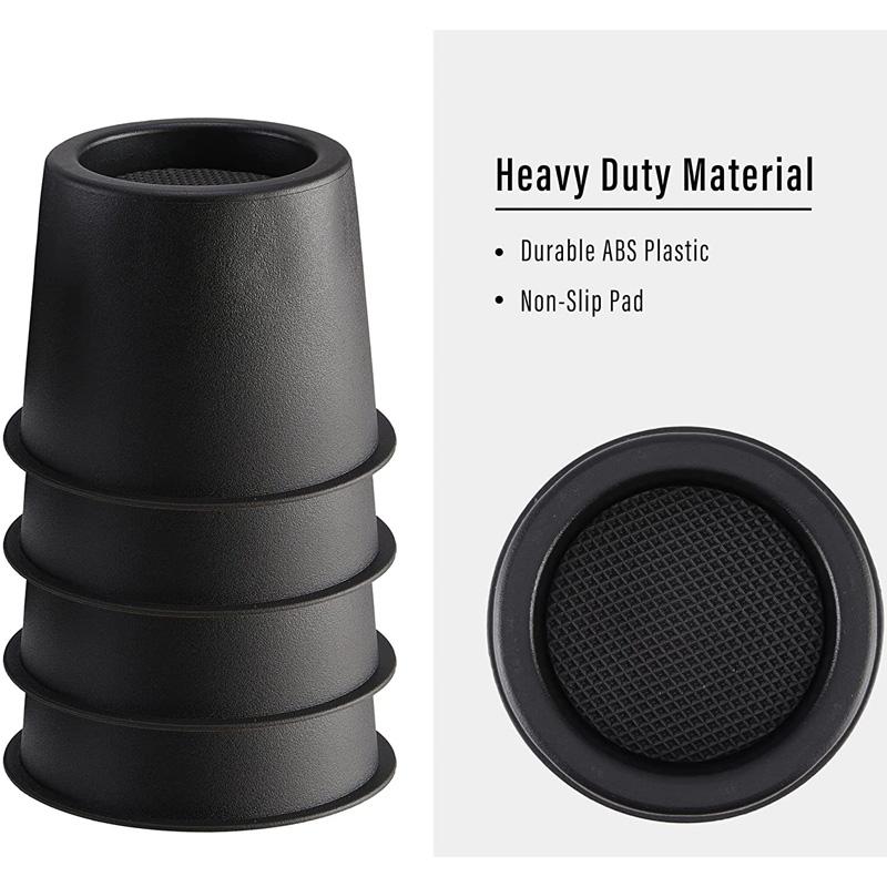 4Pcs/Pack Heavy Duty Black Plastic Adjustable Bed Risers Table Sofa Chair Furniture