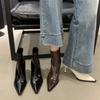 Mode Herbst Winter Damen Schlanke Stiefeletten Mode Elegant Spitzschuhe Dünner Hoher Absatz Damen Morder Kurze Stiefeletten