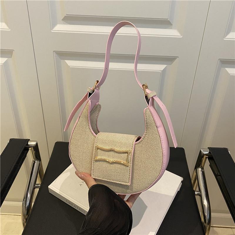 Simple and Fashionable Crescent Moon Bag Women's 2025 Popular New Summer Casual Foreign Style Ins Shoulder Armpit Bag Women's Bag