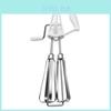 Stainless Steel Handheld Manual Egg Beater With Splash Guard For Home Baking And Cooking