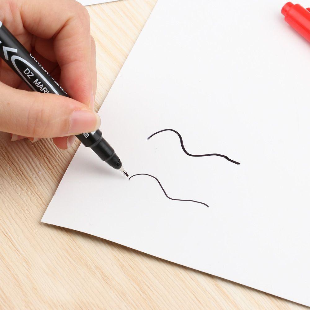 10Pcs Oily Waterproof Permanent Marker Black Ink Oil Marker Pen New Drawing Pens  Office Supplies