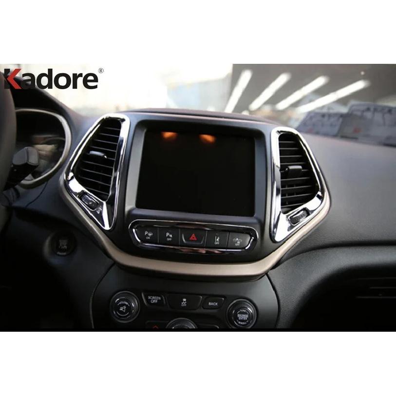 For Jeep Cherokee 2014 2015 2016 Chrome Car Front Center Air Condition AC Switch Button Panel Cover Trim Interior Accessories